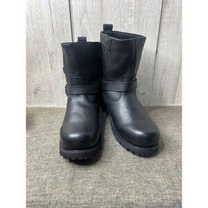 Milwaukee Leather Genuine Black Mens 12 EEE Black Rugged Biker Pull On Boots
